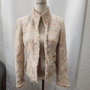 Debbie Shuchat Pink tweet waist length jacket blazer peacoat